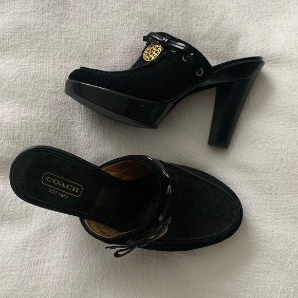 Coach suede and leather clogs - Picture 3 of 5